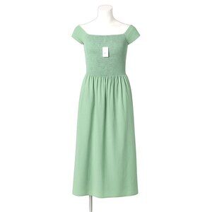 Free People Ceci Smocked Midi Mint Green Size Large NEW